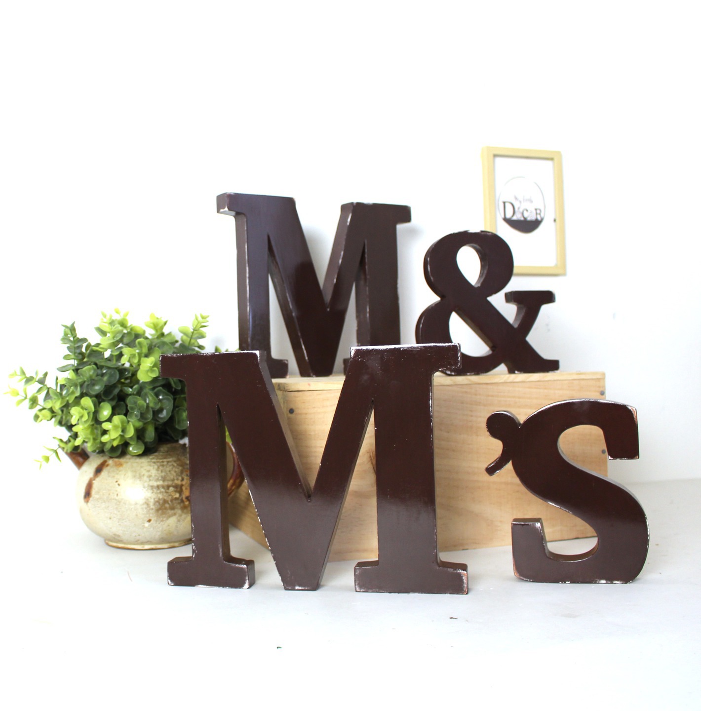 Lettres En Bois M M S Poser Marron Fonc Mariage Lettres En Bois M M S Poser Marron Fonc Mariage