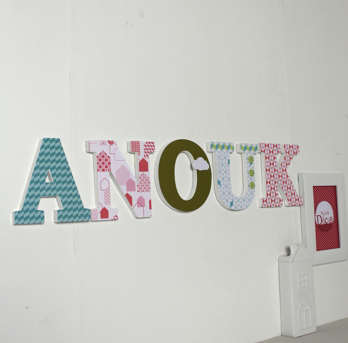 Prénom ANOUK style scandinave cadeau de naissance fille prenom anouk style scandinave cadeau de naissance fille lettres decoratives mylittledecor f