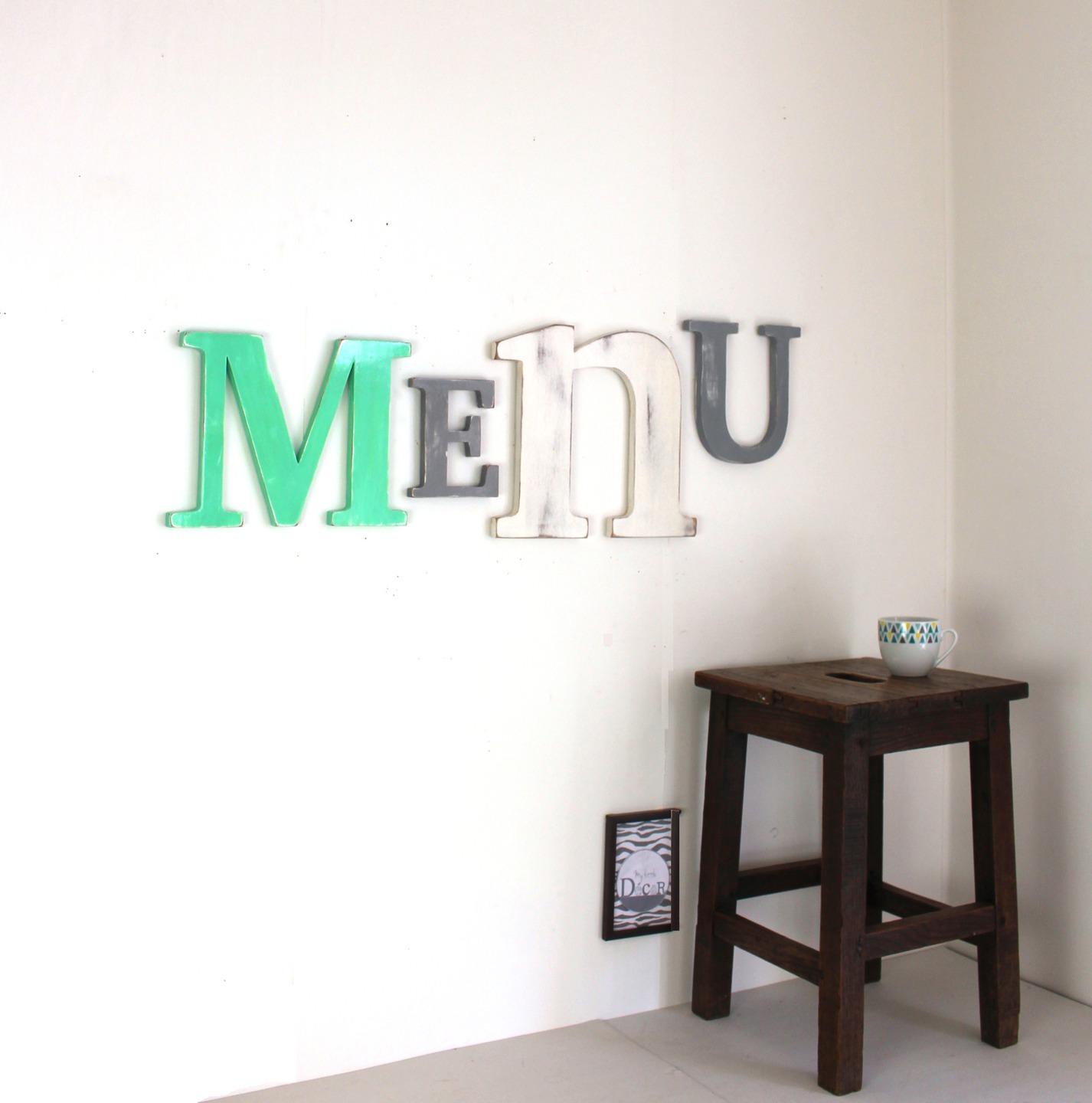 Mot G Ant Menu Personnalis En Bois Vert Menthe Blanc Et Gris Mot G Ant Menu Personnalis En Bois Vert Menthe Blanc Et Gris