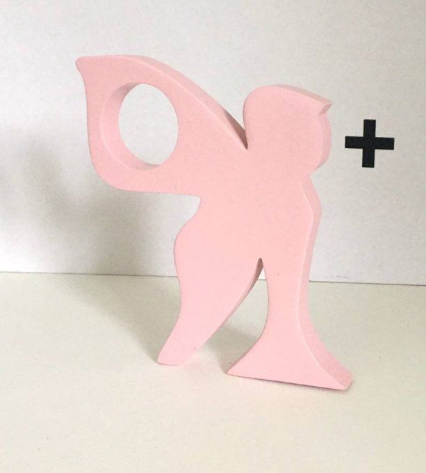 Rond de serviette en bois fée rose pâle.