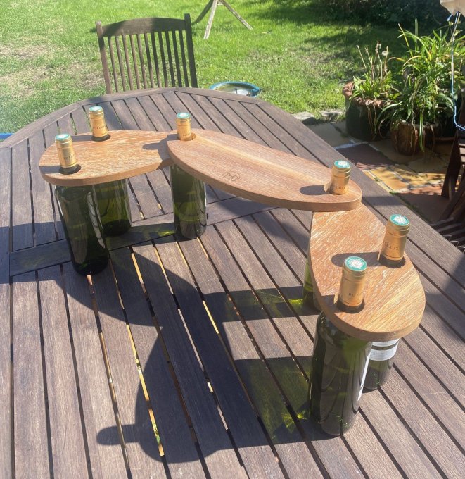 Ensemble de 3 planches apéritives en chêne cérusé percées. 
