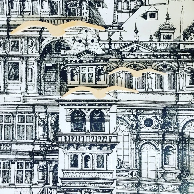 Trio de mouettes en finition naturelle.