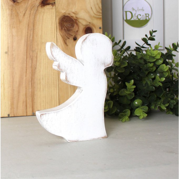 Ange en bois (couleur personnalisable)- baptême - Cadeau de naissance