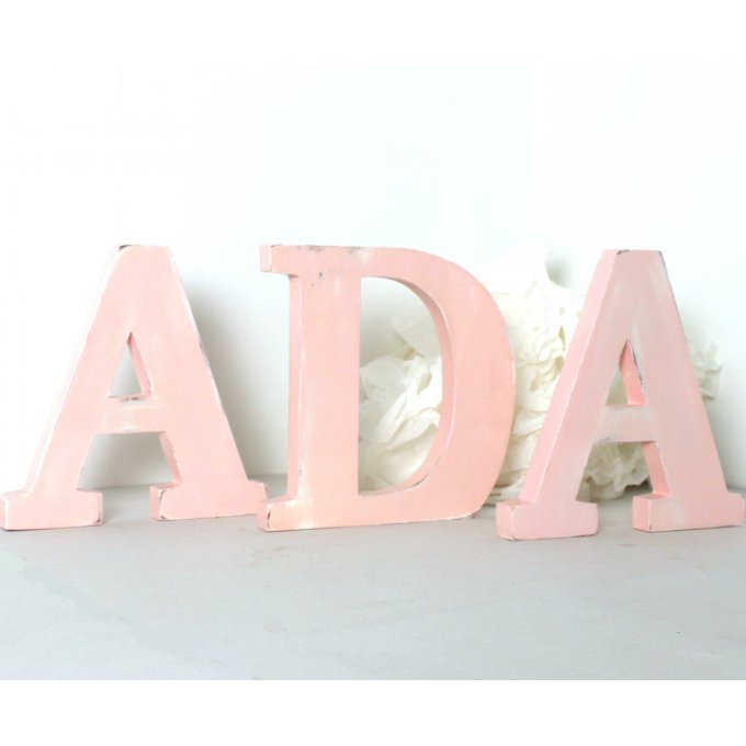 Prénom  à poser ADA , couleur personnalisable - lettres à poser - prénom en bois - mylittledecor