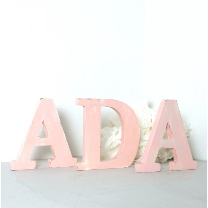 Prénom  à poser ADA , couleur personnalisable - lettres à poser - prénom en bois - mylittledecor