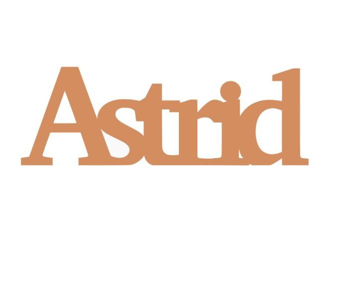 Réservé: prénom Astrid en bois naturel.