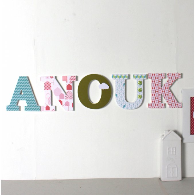 Prénom ANOUK style scandinave - cadeau de naissance fille - lettres décoratives  - mylittledecor