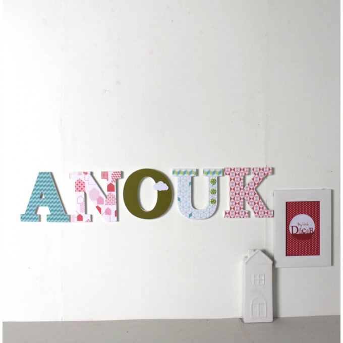 Prénom ANOUK style scandinave - cadeau de naissance fille - lettres décoratives  - mylittledecor