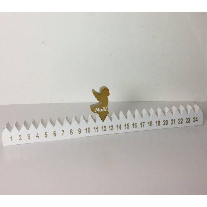 Calendrier de l'avent en bois avec ange.