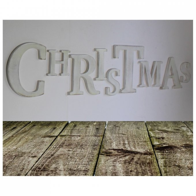 Mot en bois CHRISTMAS couleur personnalisable.