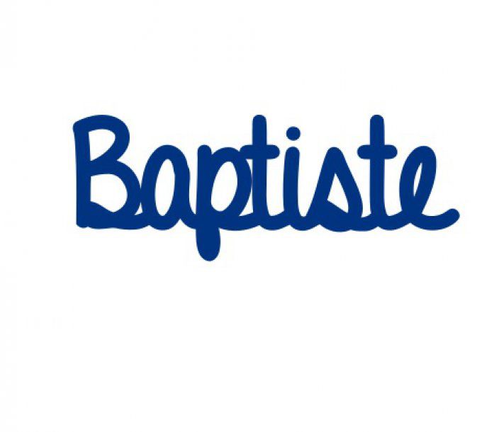 Réservé: Prénom Baptiste bleu marine.
