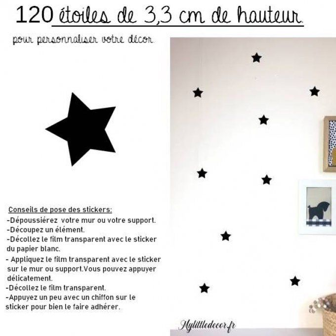 Lot de 120 stickers étoiles de 3,3 cm de hauteur.