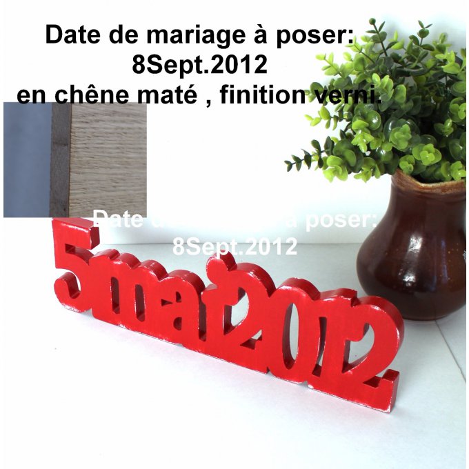 commande réservée:Date de mariage à poser 8Sept.2012