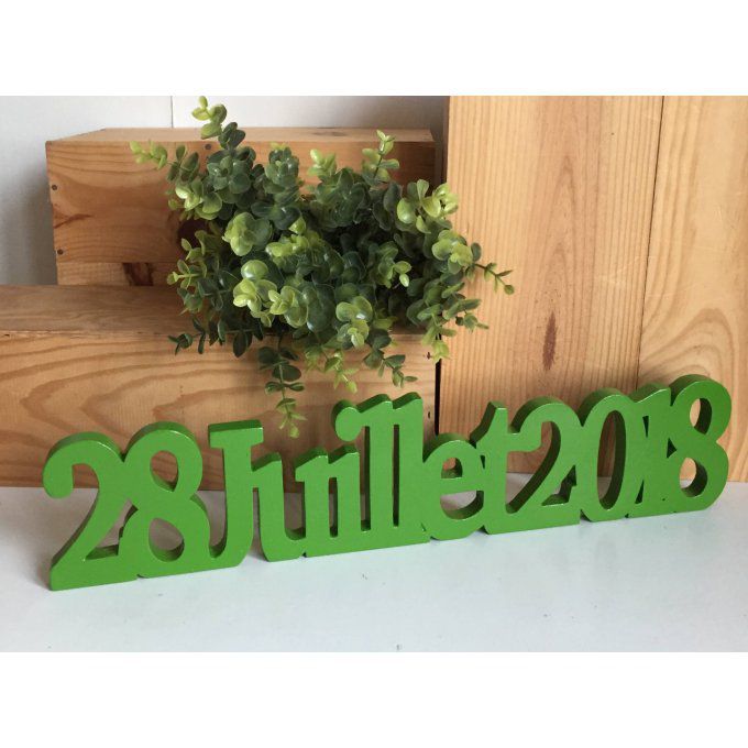 Date en bois personnalisable : noces de bois, décoration de mariage,.. 