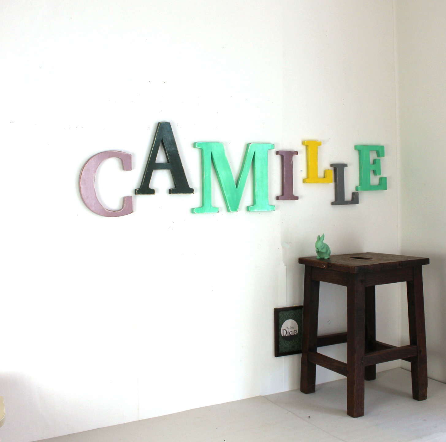 Lettres décoratives "CAMILLE"  personnalisées.