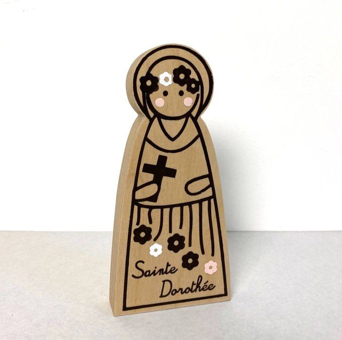 Statue de Sainte Dorothée en bois.