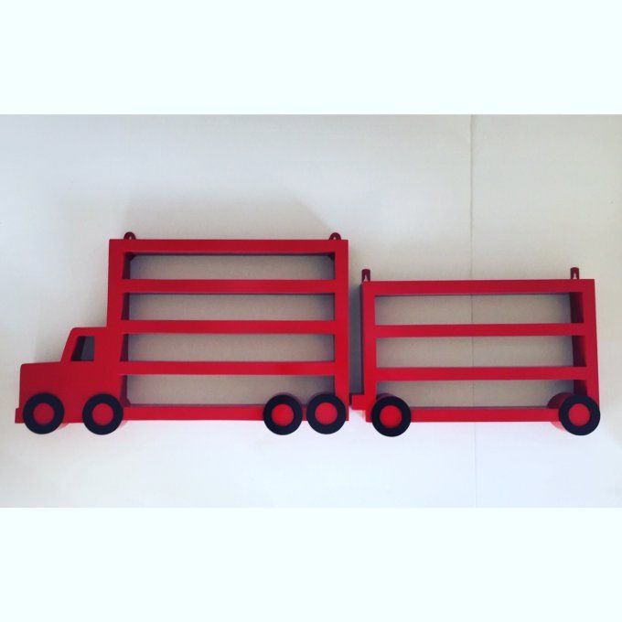 Etagère camion avec sa remorque pour petites voitures.