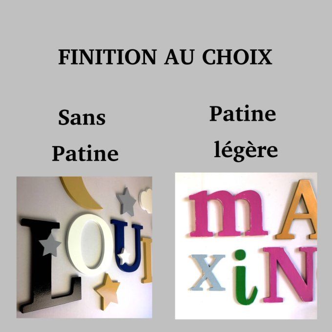 Lettre en bois à accrocher: taille et couleur personnalisables.