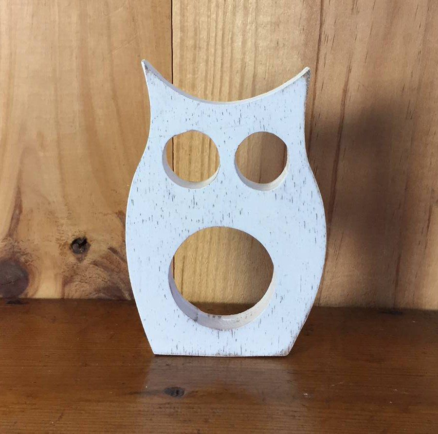 Rond de serviette hibou  patiné.