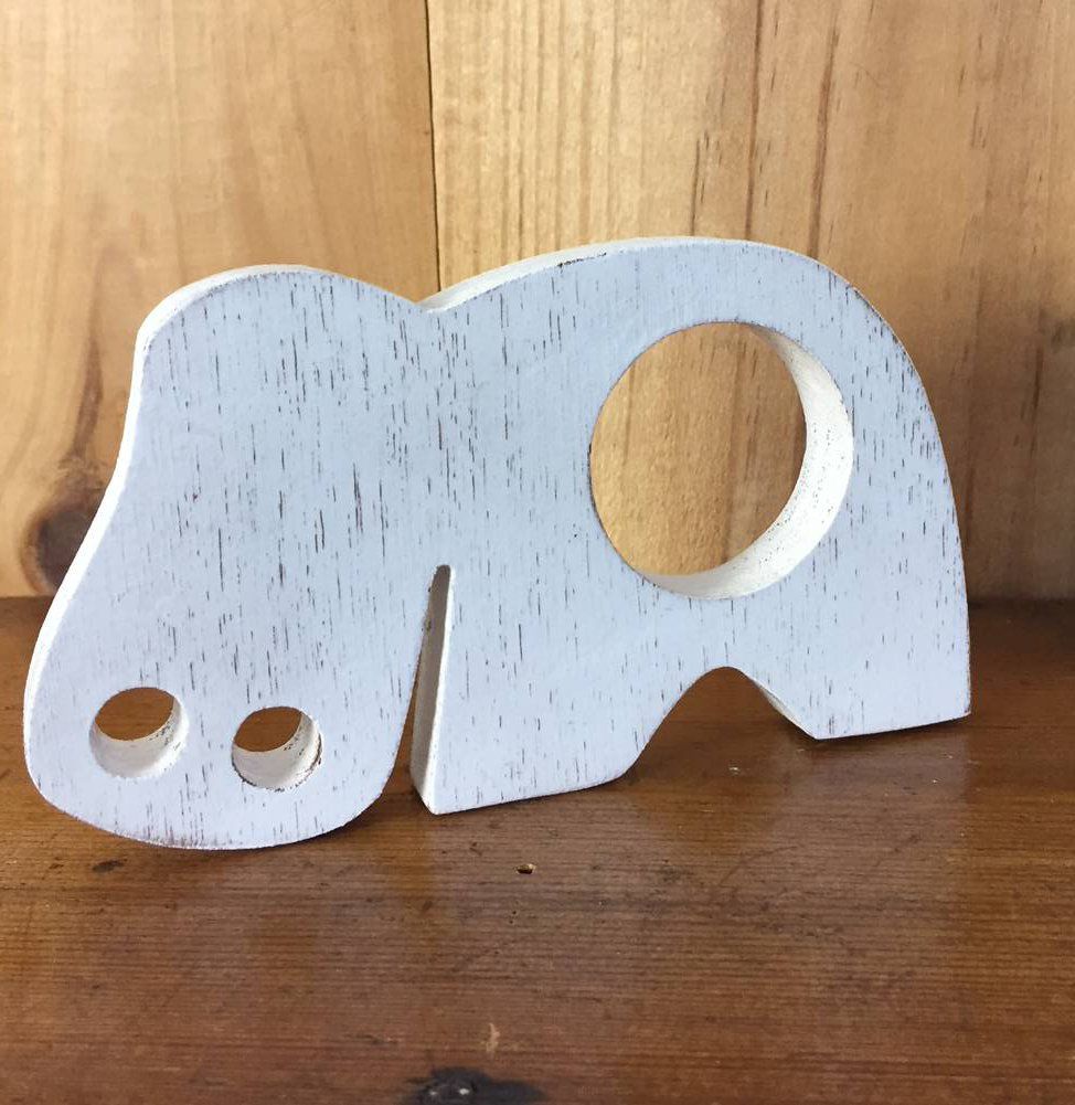 Rond de serviette hippopotame  patiné.