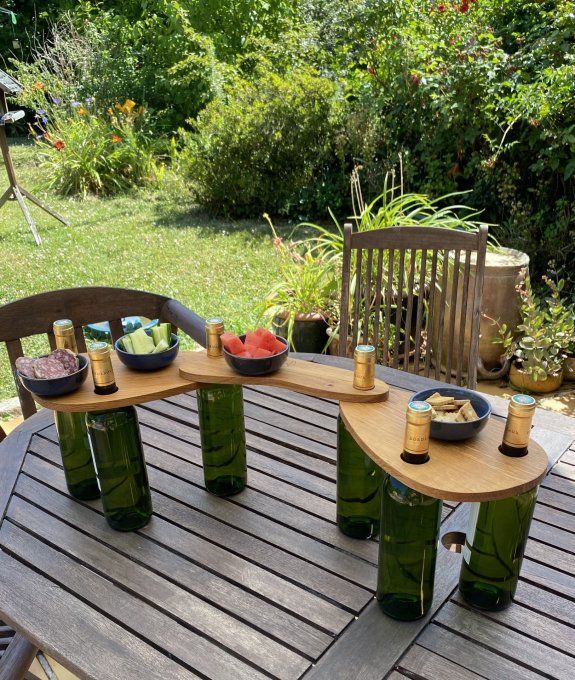 Ensemble de 3 planches apéritives en chêne percées.
