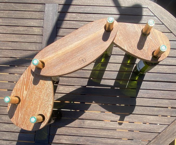 Ensemble de 3 planches apéritives en chêne cérusé percées.