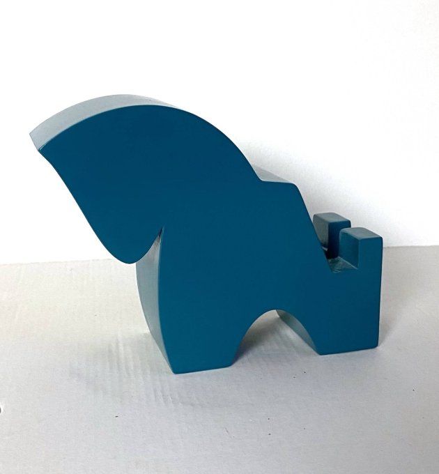 Support personnalisé pour téléphone ou tablette cheval couleur bleu canard.