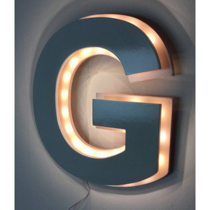 Lettre lumineuse "G" effet patiné ( Couleurs personnalisables)