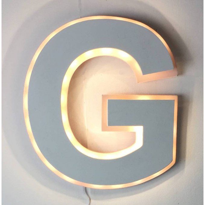 Lettre lumineuse "G" effet patiné ( Couleurs personnalisables)