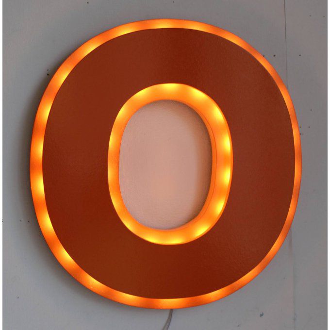 Lettre lumineuse " O " bicolore effet laqué ( Couleurs personnalisables).