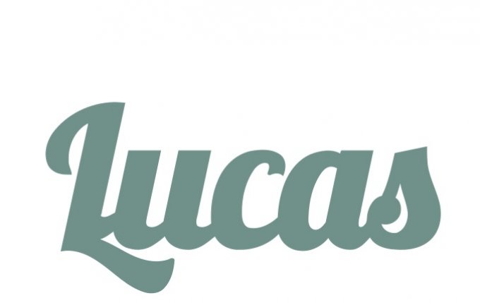 Réservé: Prénom Lucas bleu baltique.