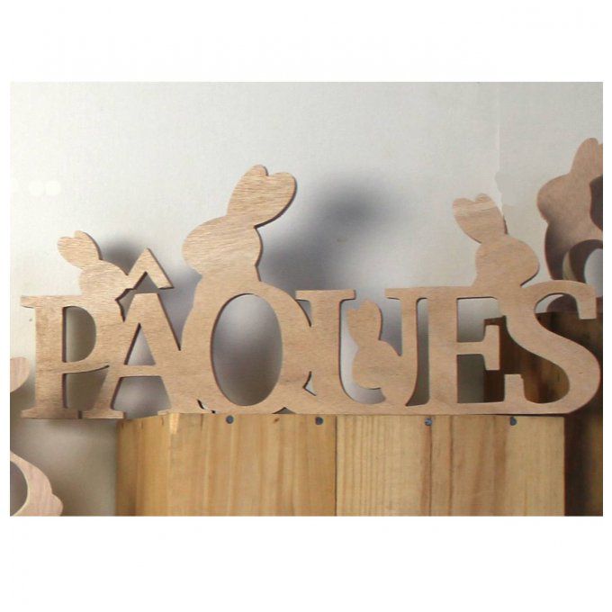 Mot à poser Pâques brut ou verni.