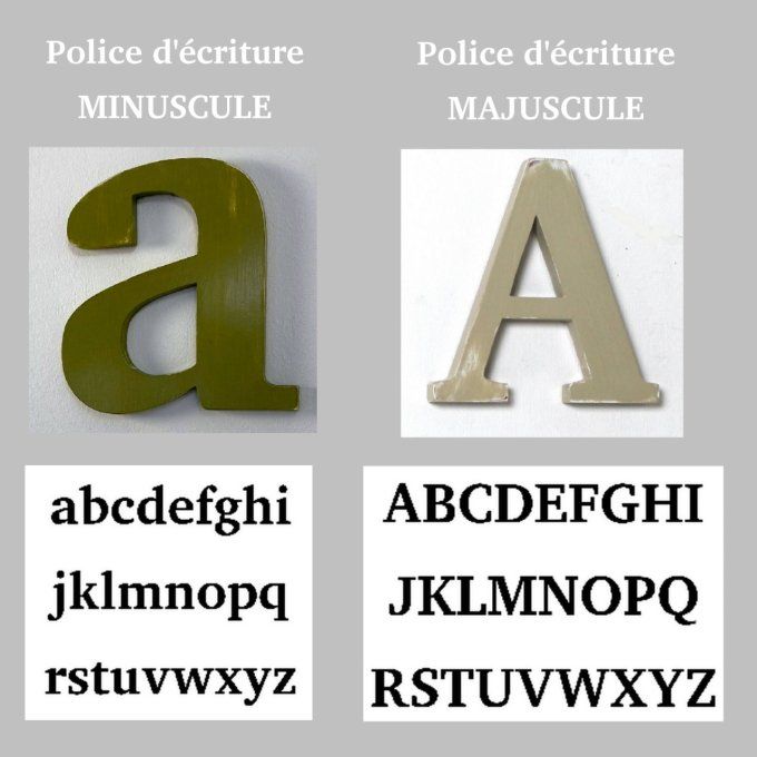 Lettre en bois à accrocher: taille et couleur personnalisables.