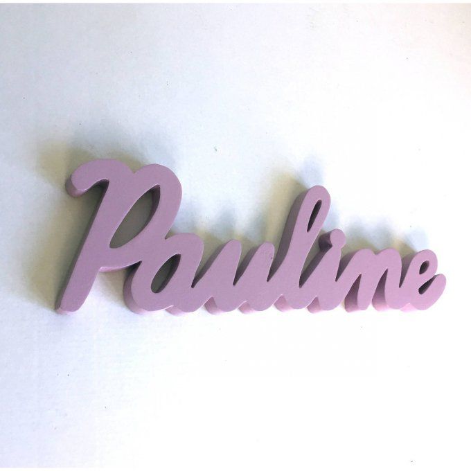 Prénom mural en bois Pauline couleur personnalisable.