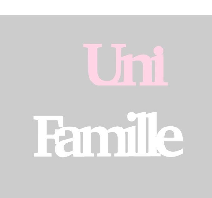 Réservé: mot Famille et Uni.