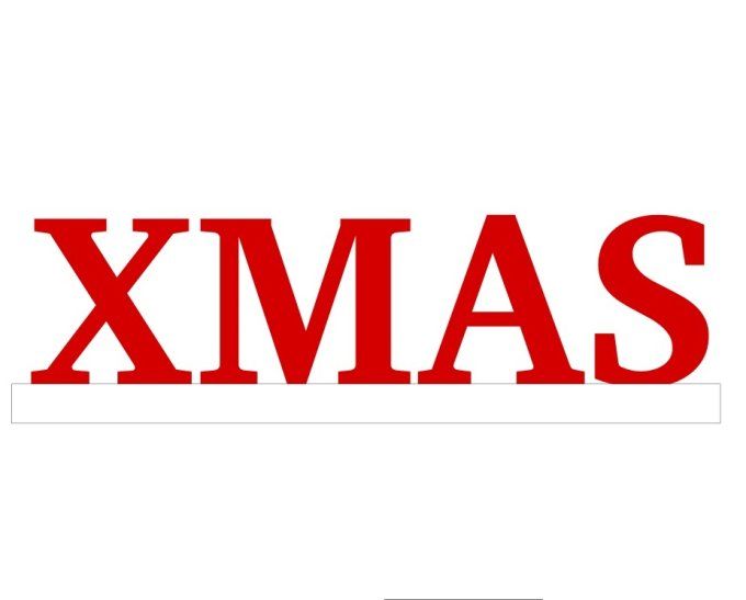 Réservé: Lettres à poser XMAS rouge patiné.