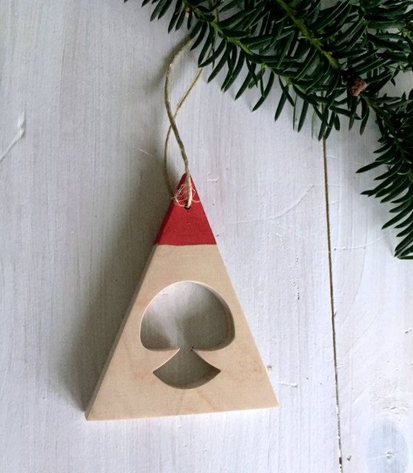 Père Noël en bois à accrocher.