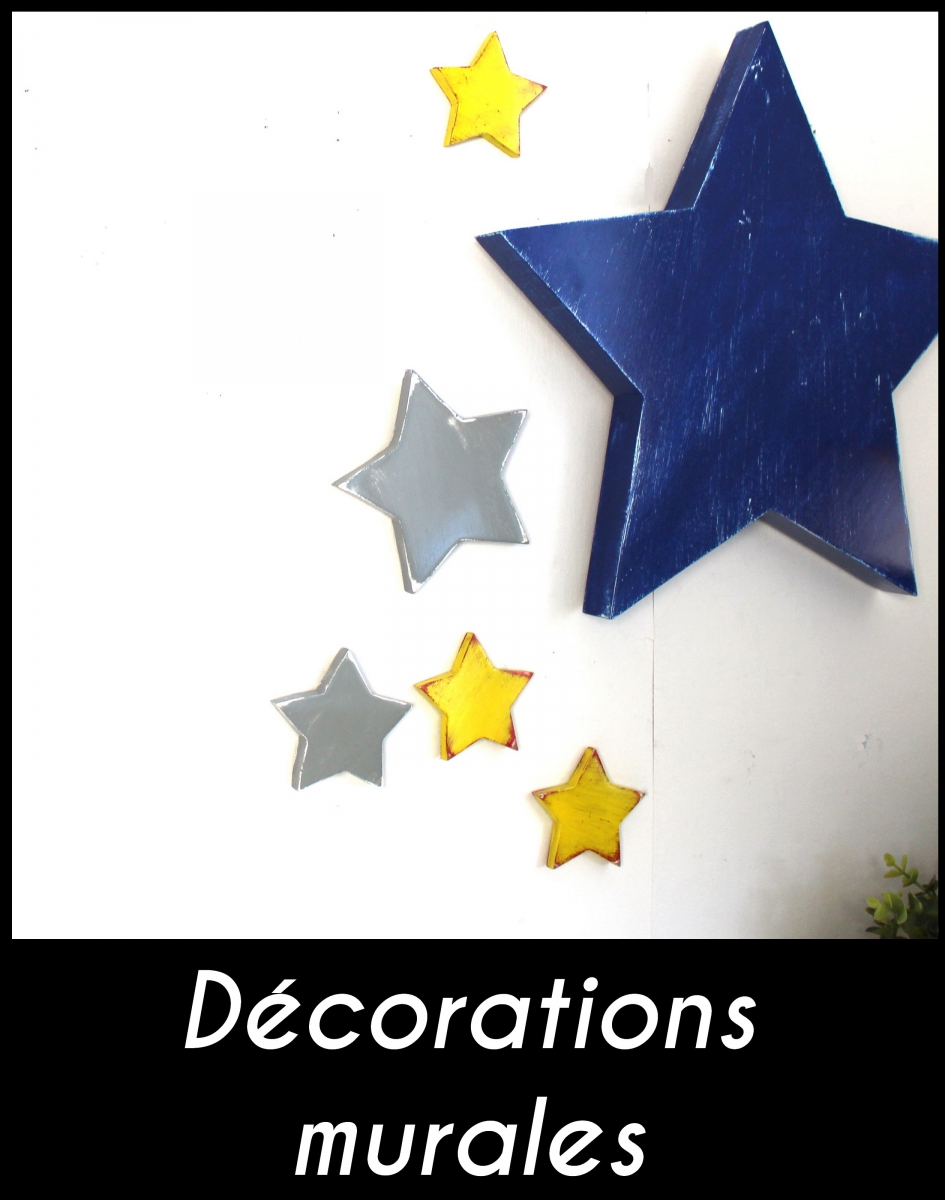 Etoiles en bois couleurs personnalisables _ mylittledecor