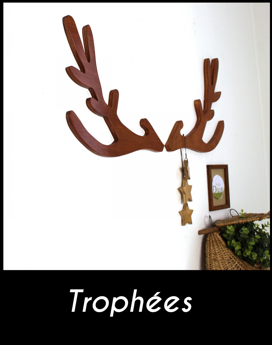 trophée de cerf en bois teinté _ trophée design_mylittledecor