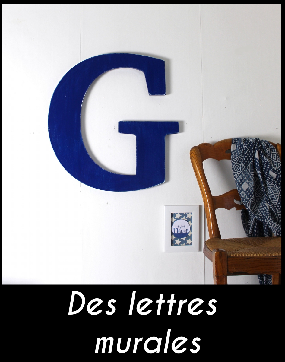 Lettre en bois géante G bleu nuit _ mylittledecor